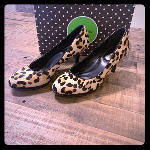 Leopard Faux Calf Hair Heels